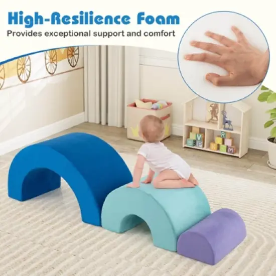 Costway Rainbow Arc Climber Playset Foam Climbing Blocks with Machine Washable Covers image {6}