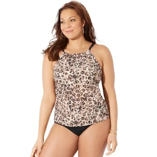 Swimsuits for All Women&rsquo;s Plus Size High Neck Tankini Top image {7}
