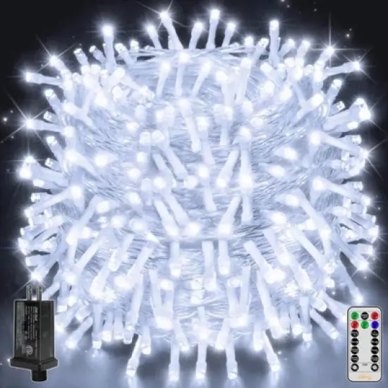 Ollny 800 LED Cool White String Lights (Clear Cable, Plug in, 8 Modes, IP44 Waterproof) image {9}
