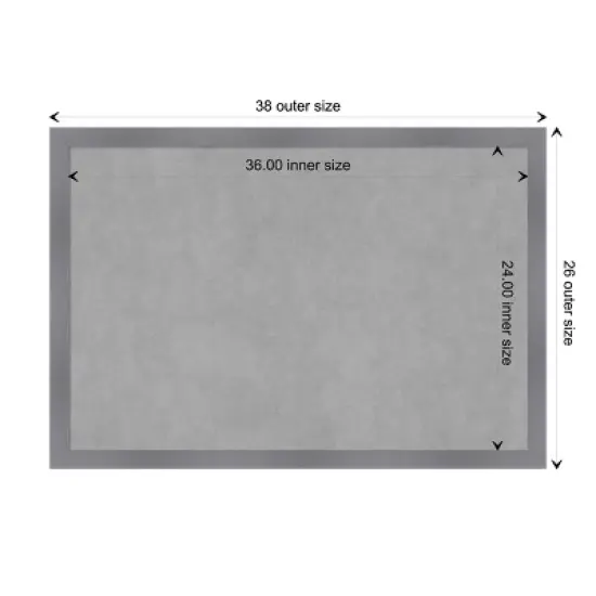 38"x26" Edwin Framed Magnetic Board Gray - Amanti Art image {9}