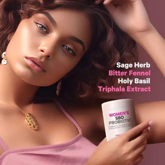 Codeage Women's SBO Probiotic 50 Billion CFU + Whole Food Prebiotics Supplement - 60ct image {4}