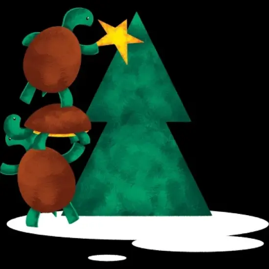 Men's Design By Humans Christmas Tree Turtle By moredesignsplease Tank Top image {1}