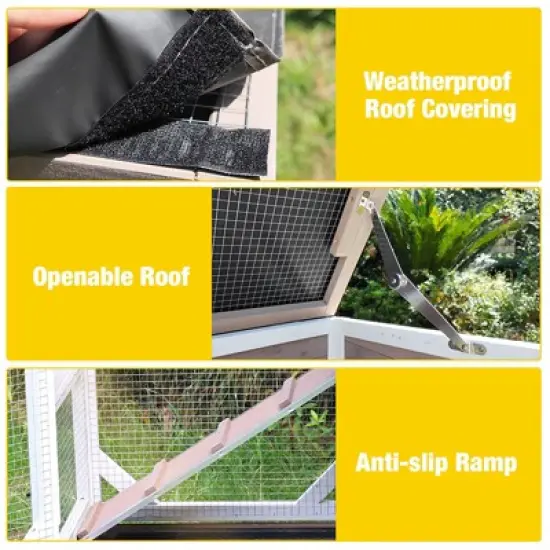 Aivituvin Premium 2-Story Wooden Rabbit Hutch with Casters | Pull-Out Tray-AIR7013 image {4}