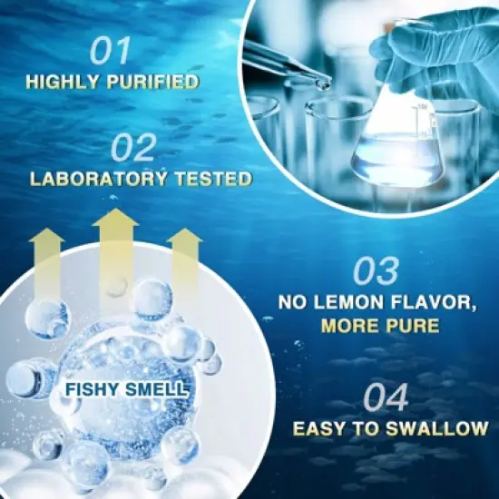 NATURE TARGET Fish Oil 2000mg Omega 3 with Vitamin D3 & E & A - EPA & DHA - 120 Softgels image {2}