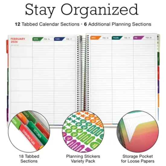 Global Printed Products Deluxe Teacher AY 2025-2026 Planner - 8.5"x11" (Watercolor Butterflies) image {2}