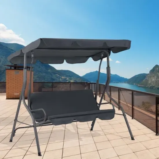 Aoodor 3 Seater Patio Porch Swing With Canopy image {4}