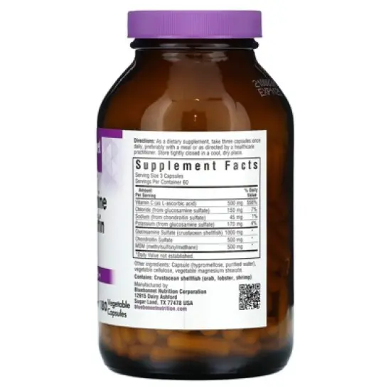 Bluebonnet Nutrition Glucosamine Chondroitin & MSM, 180 Vegetable Capsules image {1}