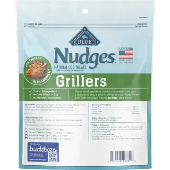 Blue Buffalo Nudges Grillers Natural Dog Treats with Chicken - 16oz image {1}