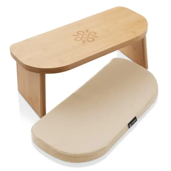 Prajna  Meditation Bench - Bamboo, Folding Yoga Stool with Cushion and Carry Bag image {7}