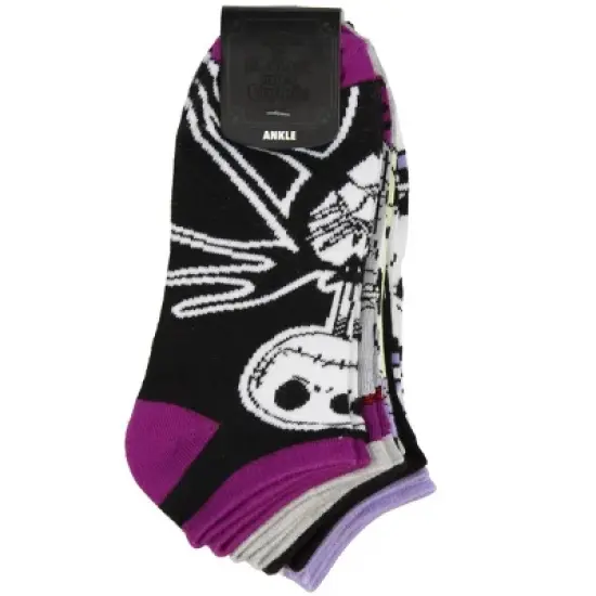 Disney Nightmare Before Christmas Jack Sally Oggie Boogie Character Ankle Socks 6 PK Multicoloured image {2}