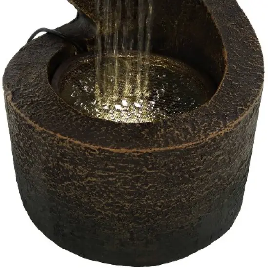 Sunnydaze Indoor Contemporary Decorative Polyresin Winding Showers Tabletop Water Fountain with LED Lights - 13" image {3}