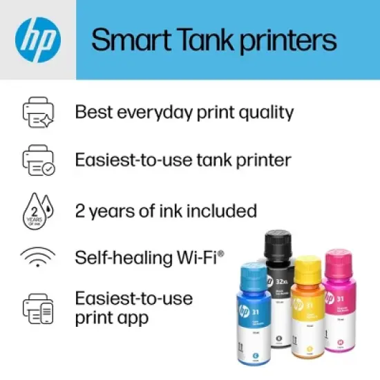 HP Smart Tank 651 Wireless All-In-One Color Refillable Supertank Printer, Scanner, Copier (7XV38A) image {8}
