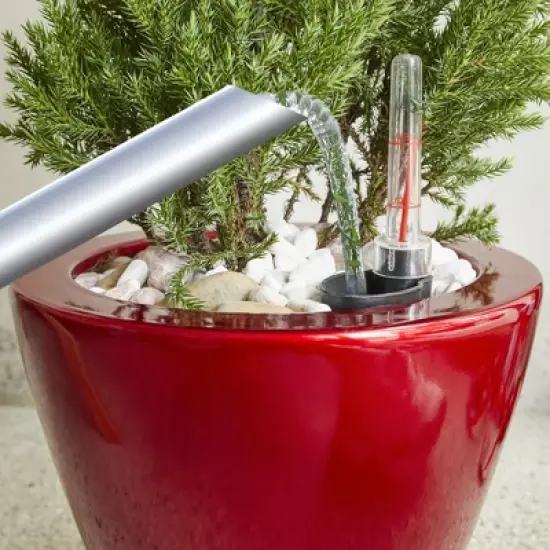 Syemin Planters Smart Self-watering Planter Pot for Indoor and Outdoor Round Cone, Garden Decor, Decorative Plant Pots, Balcony, Red 3"*11"*11" image {1}