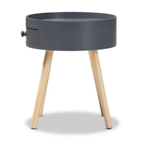 Jessen 1 - Drawer Wood Nightstand - Baxton Studio image {5}