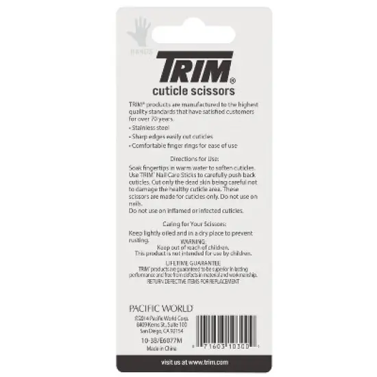 Trim Quality Stainless Steel Cuticle Scissors image {1}