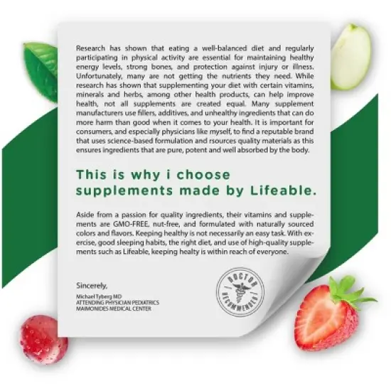 Lifeable - Sugar Free - Sambucus Elderberry + Vitamin C and Zinc - Adults -  60 Gummies image {5}