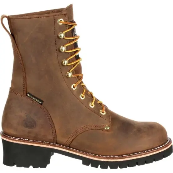 Men's Brown Georgia Boot Steel Toe Waterproof 400G Insulated Logger Work Boot Size 10(Wide) image {6}