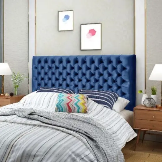 Upholstered Headboard Queen Size with Button-Tufted Diamond Stitching, Queen/Full Beds Headboard with Adjustable Height -Christopher Knight Home image {15}
