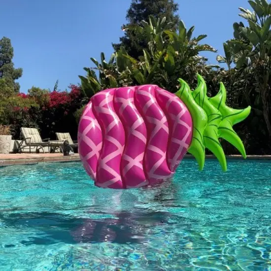 CocoNut Outdoor Inflatable Lounge Pool Float - Sweet Pink Pineapple image {3}