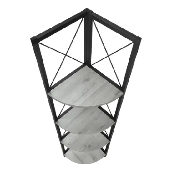 59.25" 4 Tier Mix Material X Design Etagere Bookcase - EveryRoom image {6}