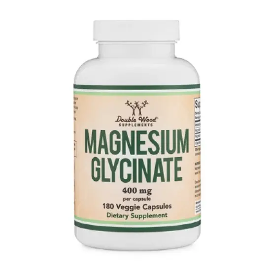 Magnesium Glycinate - 180 x 400 mg capsules by Double Wood Supplements - Supports Sleep Quality image {5}