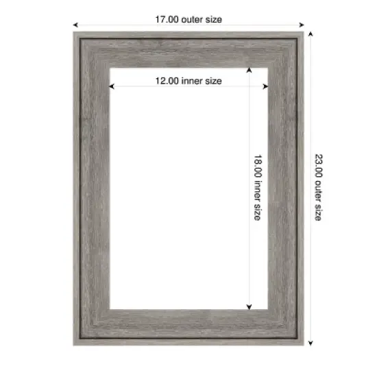 Amanti Art Regis Barnwood Grey Framed Dry Erase Magnetic Board image {4}