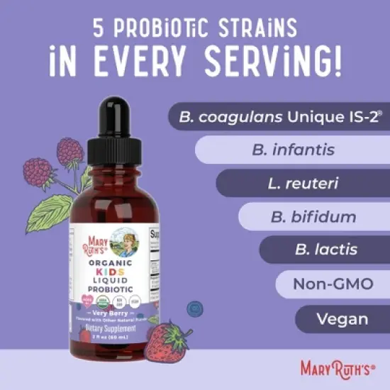 Organic Kids Liquid Probiotic (Very Berry, 2oz) image {6}