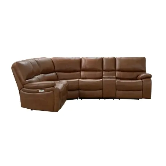 3pc Quinby Leather Power Sectional - Abbyson Living image {2}