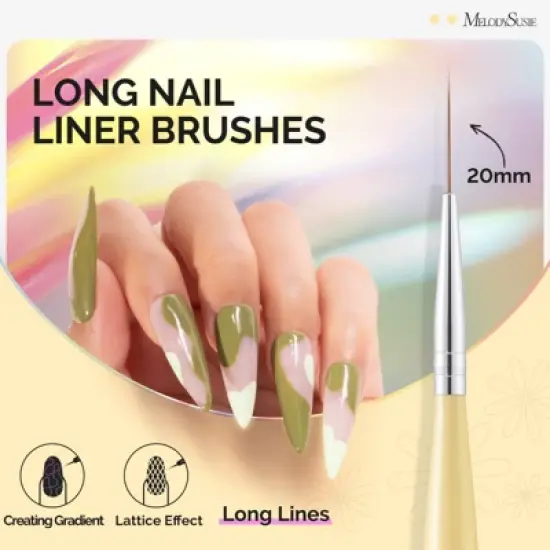 Nail Art Liner Brushes 5Pcs-5/7/9/11/20mm image {5}