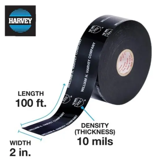 William Harvey 10ML Poly Pipe Wrap for Industrial Use, Black, 2" x 100' image {1}
