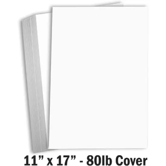 Hamilco White Cardstock Thick 11x17 Paper - Heavy Weight 80 lb Cover Card Stock 25 Pack image {1}
