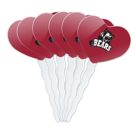 Lenoir-Rhyne University Primary Logo Heart Love Cupcake Picks Toppers Decoration Set of 6 image {7}