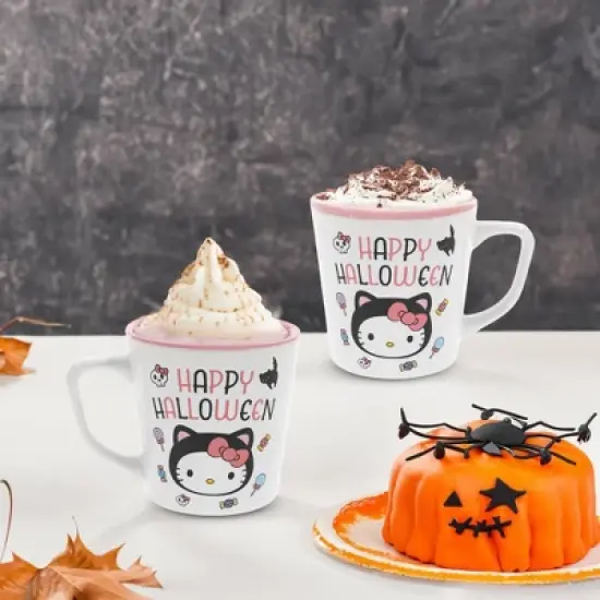 Silver Buffalo Sanrio Hello Kitty "Happy Halloween" Ceramic Latte Mug | Holds 17 Ounces image {3}