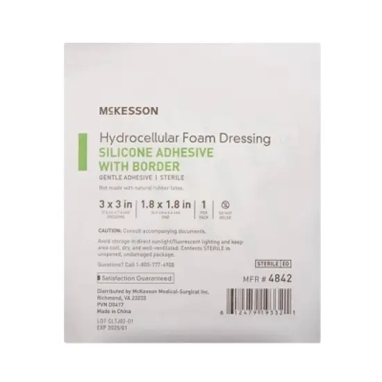 McKesson Adhesive Silicone Foam Dressing With Border Sterile image {3}