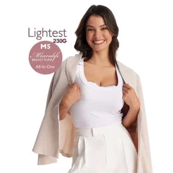 Momcozy M5 Hands-Free Wearable Electric Breast Pump Set image {2}