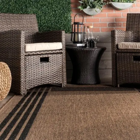 nuLOOM Legacy Striated Bordered Indoor/Outdoor Patio Area Rug image {3}