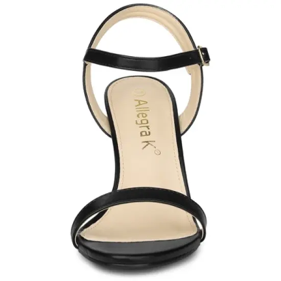 Allegra K Women's Slingback Chunky High Heels Sandals image {1}