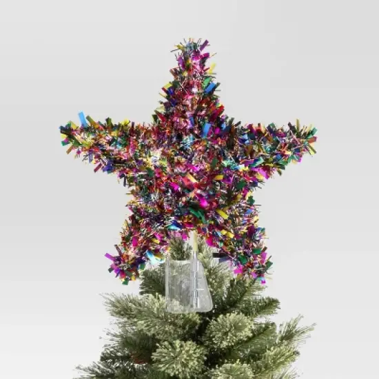 11" Lit-Led Multi Tinsel Star Twinkle Warm White Lights Christmas Tree Topper - Wondershop&trade; image {2}