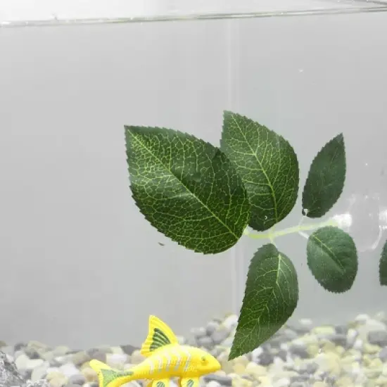 Unique Bargains Betta Fish Leaf Pad Hammock Plants Green 3.15"x1.93" image {4}