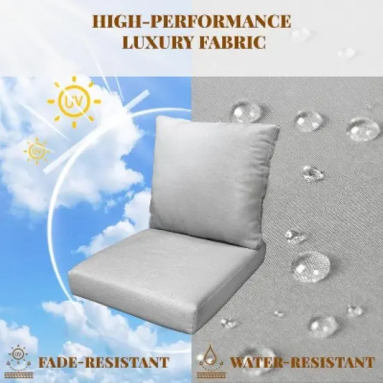 SUGOLD 5-Piece Aluminum Patio Conversation Set with Coffee Table and Gray Cushions image {5}