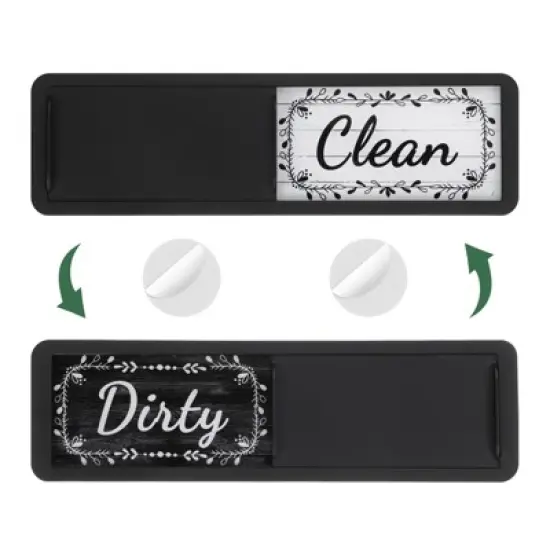 Unique Bargains Plastic Kitchen Hotel Clean Dirty Flower Edge Sign Rectangle Dishwasher Magnet image {7}