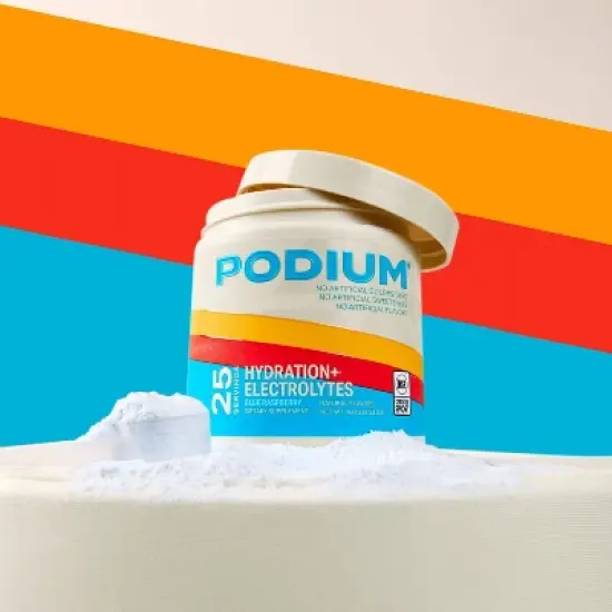 Podium Nutrition Sugar Free Hydration + Electrolytes Powder - Blue Raspberry - 25 Servings image {1}