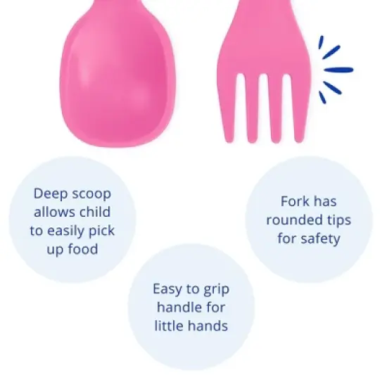 Re-Play 2pc Toddler Utensil Pair - Bright Pink image {1}