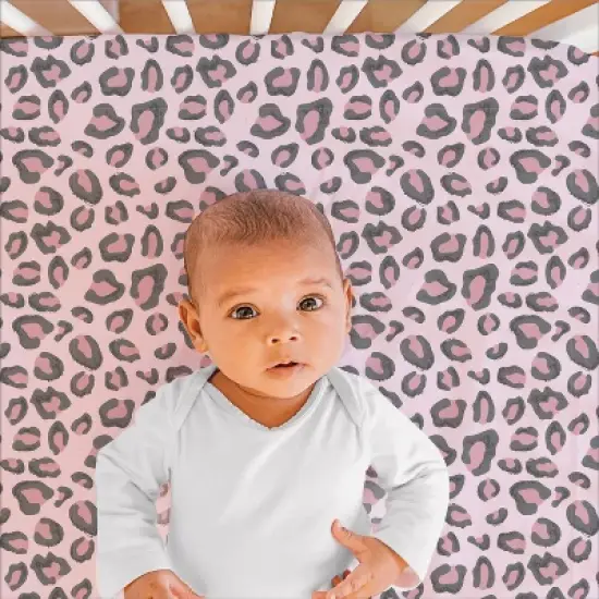 The Peanutshell Leopard Blush Baby Crib Bedding Set - Pink/Animal - 3pc image {3}