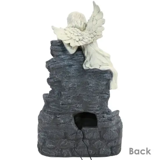 Sunnydaze Outdoor Solar Powered Angel Falls Water Fountain with Battery Backup and Submersible Pump - 27" image {6}