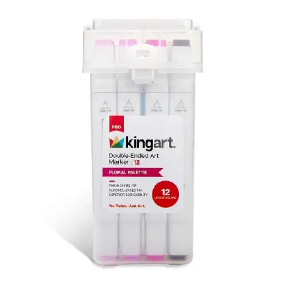 KINGART PRO Double-Ended Markers 12 Floral Colors image {6}