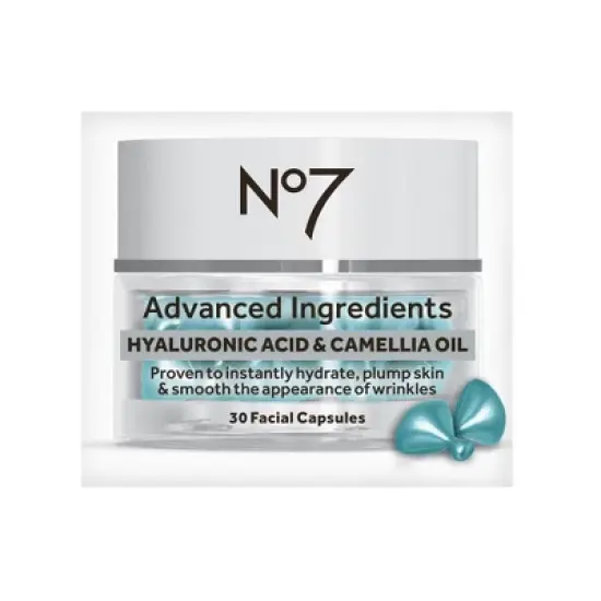 No7 Advanced Ingredients Hyaluronic Acid & Camellia Oil Facial Capsules - 30ct image {6}