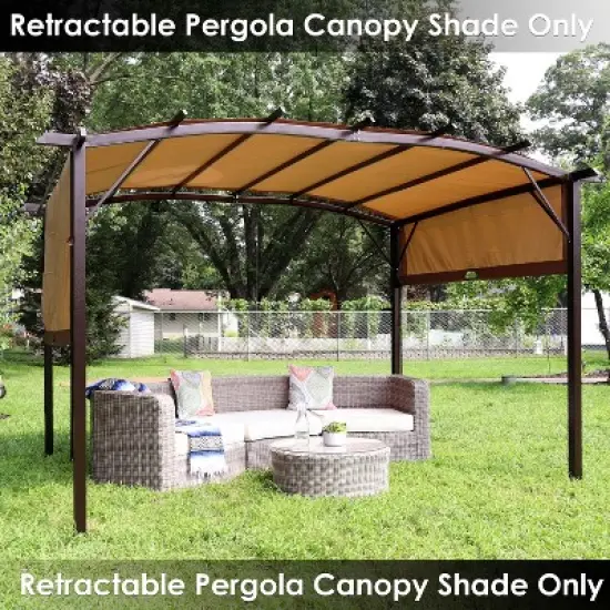Sunnydaze 9 x 12 Polyester Retractable Pergola Canopy Shade image {4}