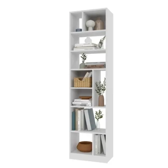 70.87" Valenca 10 Shelf Bookcase White - Manhattan Comfort image {2}