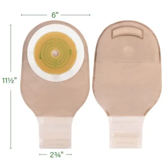 LotFancy Colostomy Bags, Ostomy Supplies, One-Piece Drainable Pouches with Closure for Ileostomy Stoma Care, Cut-to-Fit, Max 64mm, Pack of 20 image {2}